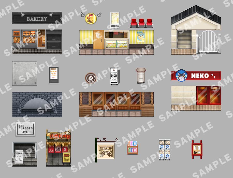 SERIALGAMES Living Good City Tileset - Local Shops Set - Image 8