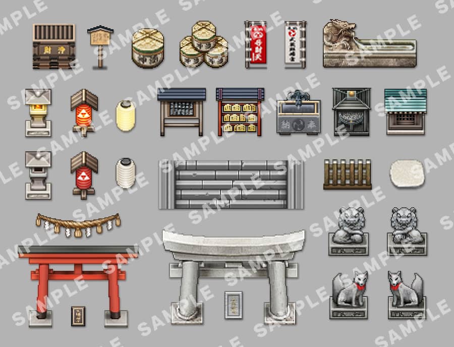 SERIALGAMES Living Good City Tileset - Shrine and Temples SET - Image 10