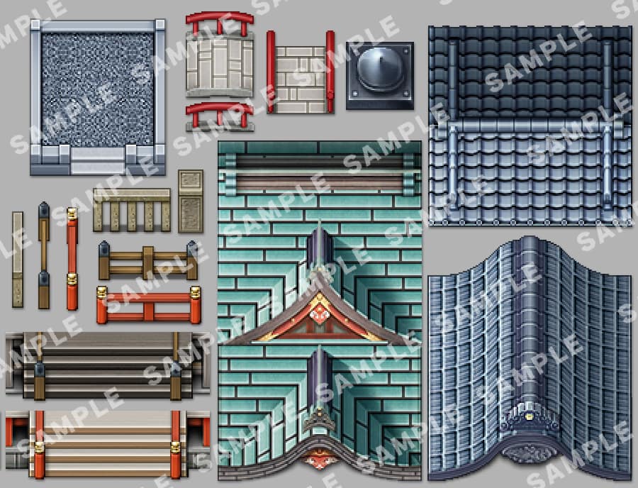 SERIALGAMES Living Good City Tileset - Shrine and Temples SET - Image 12